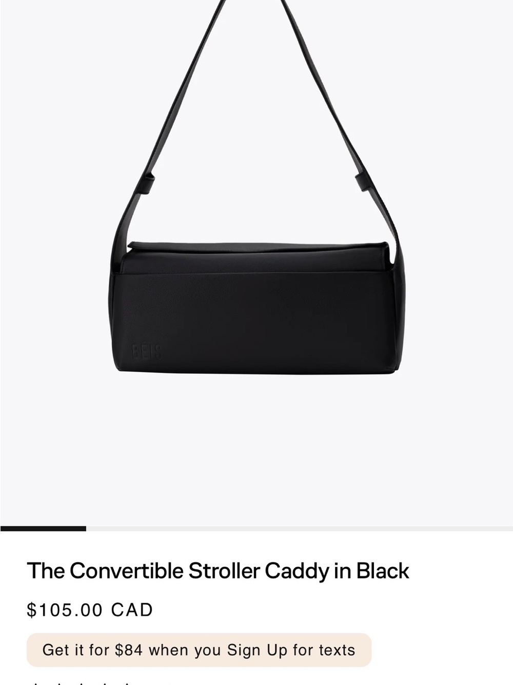 BEIS Convertible Stroller Caddy in Black